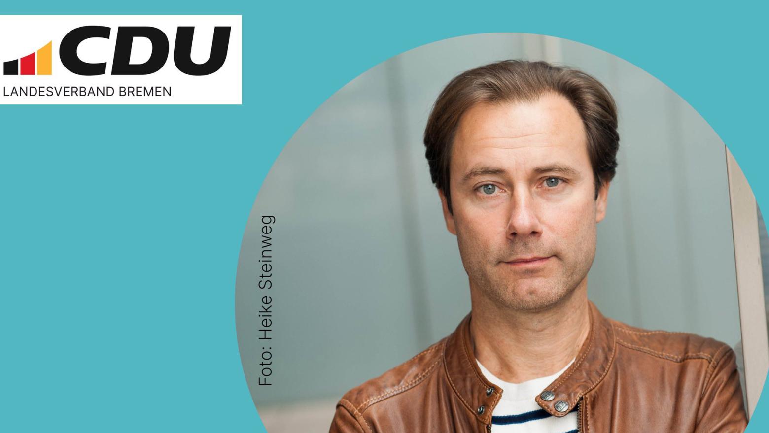 Foto von Thomas Bierbricher mit CDU-Logo in der Ecke